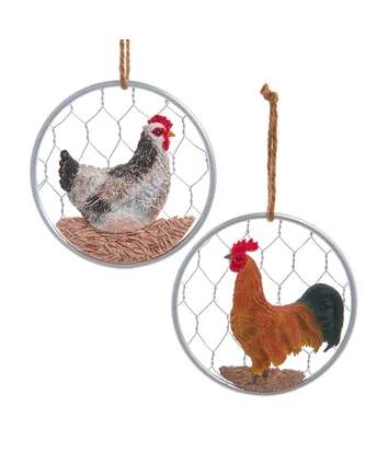 Item 100074 Chicken On Wire Ornament