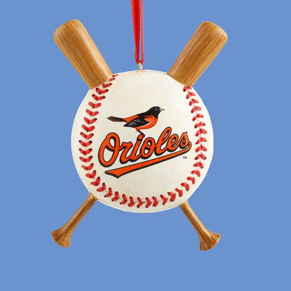 Item 100168 Baltimore Orioles Baseball With Bats Ornament