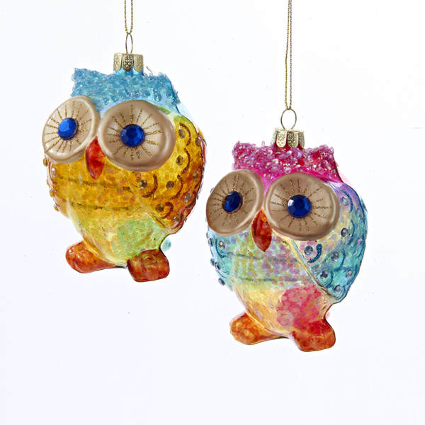 Item 100293 Bright Multicolor Owl Ornament