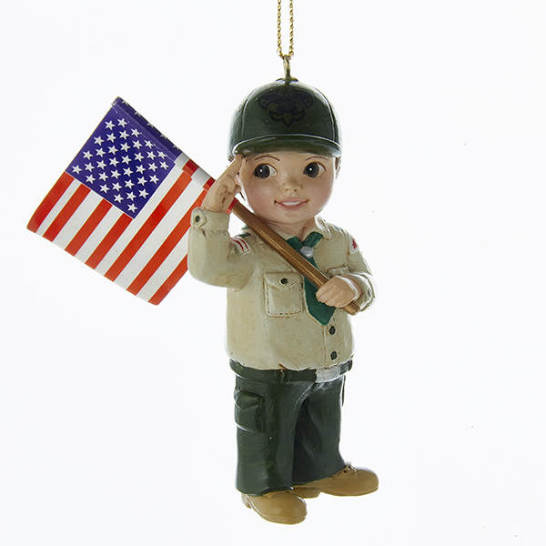 Item 100397 Boy Scout With Flag Ornament