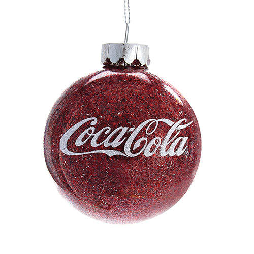 Item 100869 Glittered Coca-Cola Ball Ornament