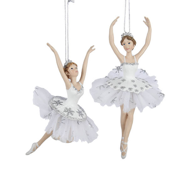 Item 101189 Silver/White Ballet Ornament