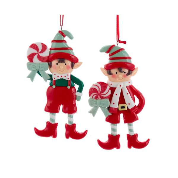 Item 101190 Elf With Candy Ornament
