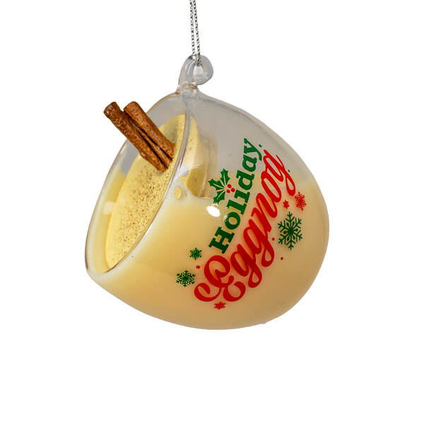 Item 101204 Glass Holiday Eggnog Ornament