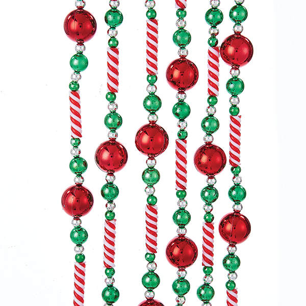 Item 101421 Red, White and Green Candy Bead Garland