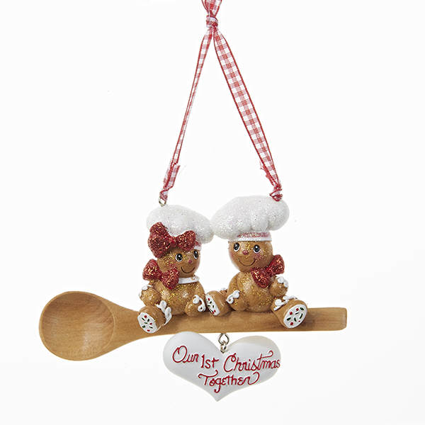 Item 101503 Our First Christmas Together Gingerbread Couple On Spoon Ornament