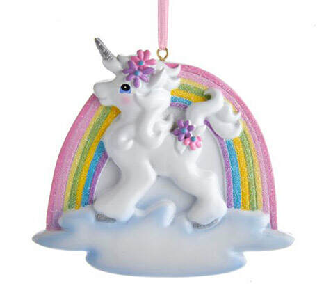 Item 101647 Unicorn With Rainbow Ornament