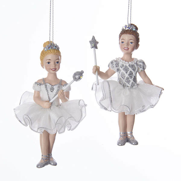 Item 101754 White/Silver Ballet Princess Ornament