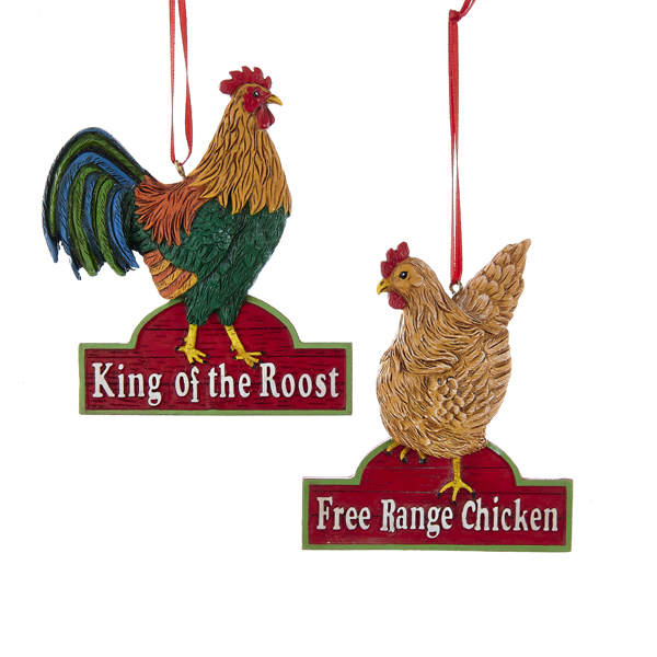 Item 102047 Rooster/Hen Ornament