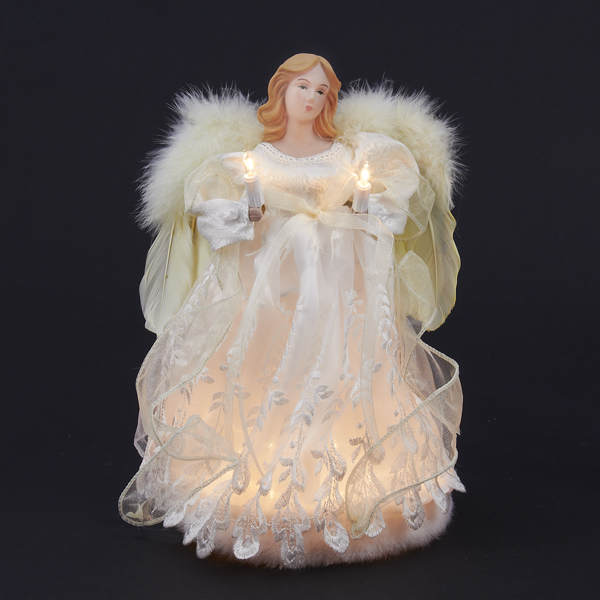 Item 102255 Lighted Ivory Angel Tree Topper With 10 Lights