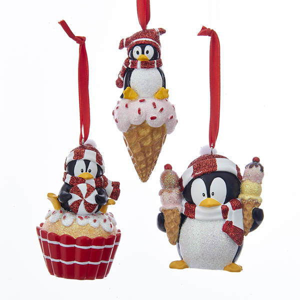 Item 102419 Penguin With Cupcake/Ice Cream Cone Ornament