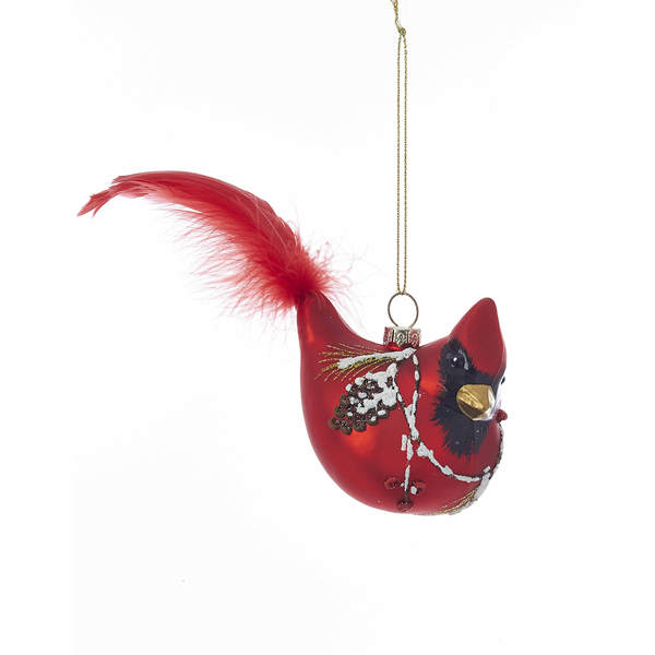 Item 102581 Cardinal With Pine Cone Design Ornament