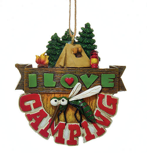 Item 102599 Mosquito I Love Camping Ornament