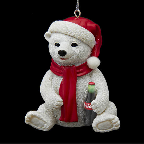 Item 102725 Coca-Cola Polar Bear Cub With Bottle Ornament