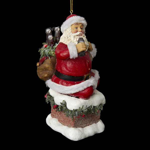 Item 102769 Coke Santa In Chimney Ornament
