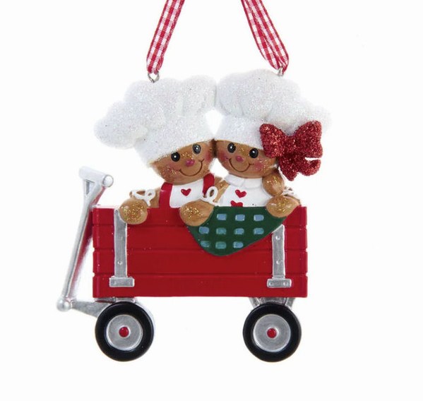 Item 102778 Gingerbread Boy Girl In Wagon Ornament