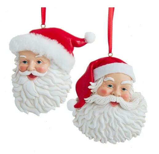 Item 102835 Fabric Santa Head Ornament