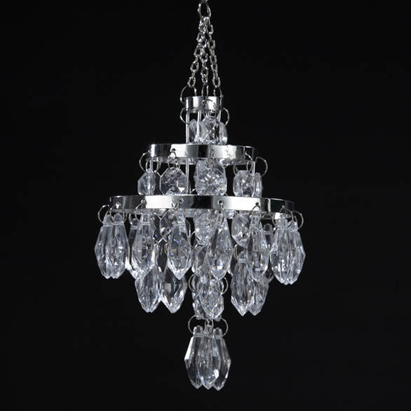 Item 102973 Crystal Silver Chandelier With Right-Side Up Rings Ornament