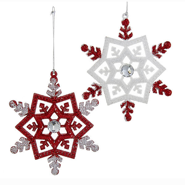Item 103003 Red/White Snowflake Ornament