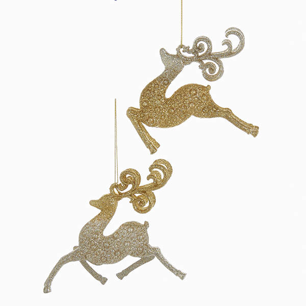 Item 103216 Gold/Platinum Deer Ornament