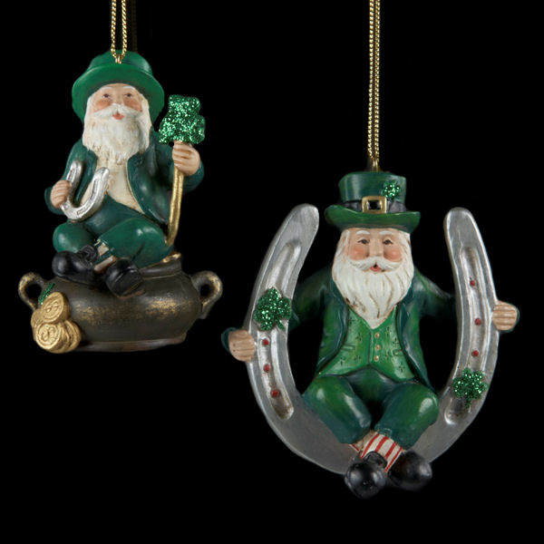 Item 103268 Irish Santa Ornament
