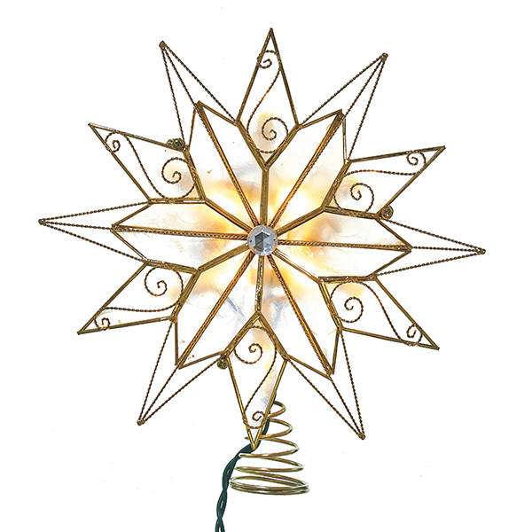 Item 103299 6 Point Wire/Scroll Star With Center Gem Tree Topper