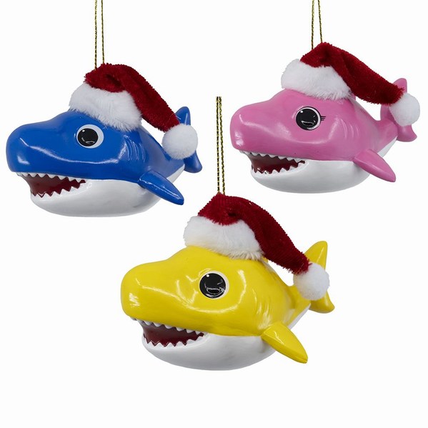 Item 103567 Little Shark With Santa Hat Ornament