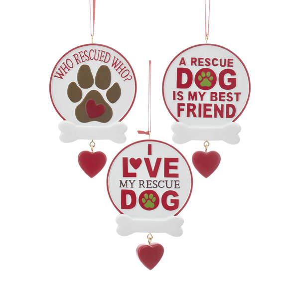 Item 103574 Rescue Dog Sign Ornament