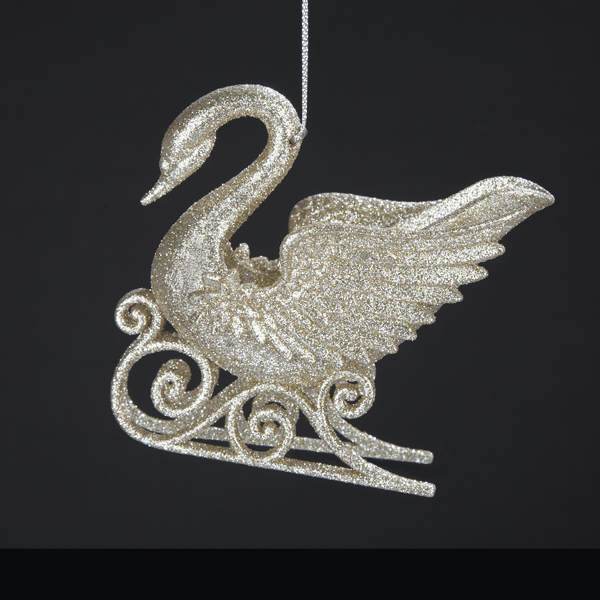 Item 103692 Swan On Sled Ornament