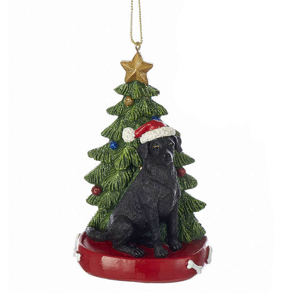 Item 103858 Black Labrador Retriever With Tree Ornament