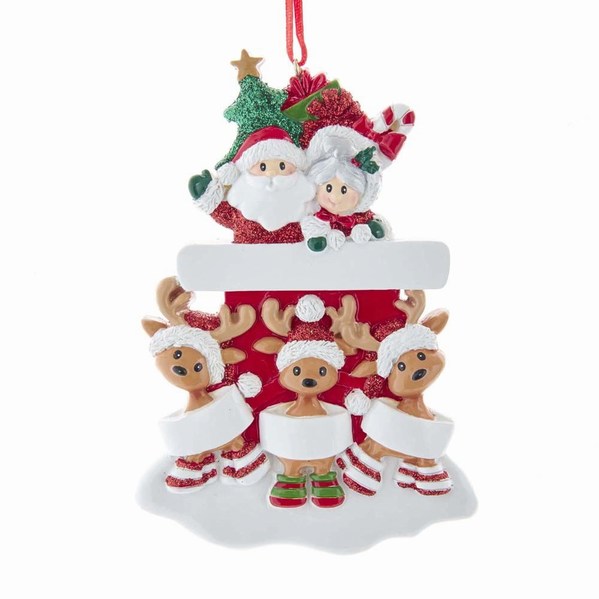 Item 104045 Santa & Mrs. Claus In Sleigh With Reindeer Family of 5 Ornament