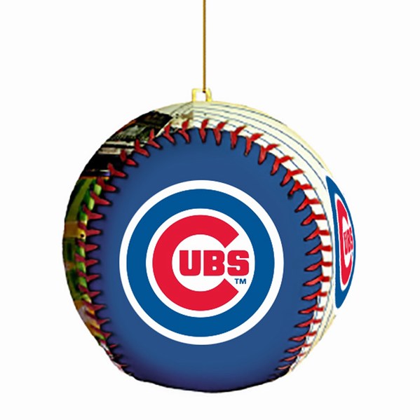 Item 104244 Chicago Cubs Logo Baseball With Field Photo Ornament