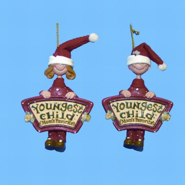 Item 104393 Youngest Child Girl/Boy Ornament 
