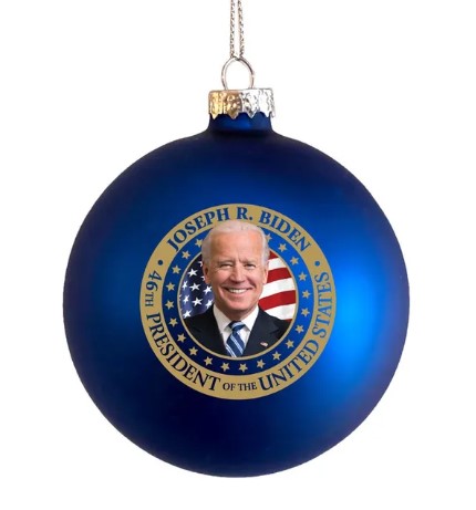 Item 104533 President Biden Glass Ball Ornament