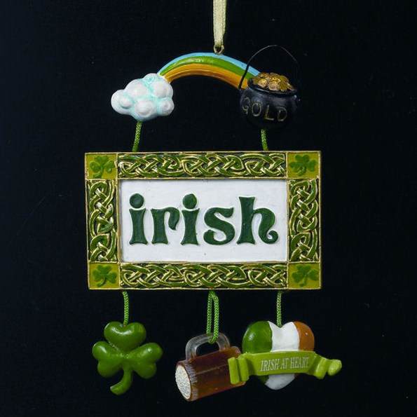 Item 104573 Irish Plaque With Dangle Ornament