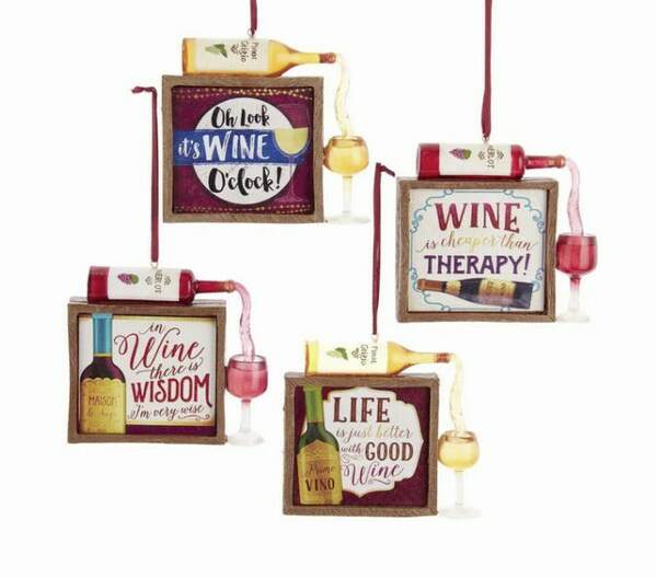 Item 104579 Wine Saying Ornament