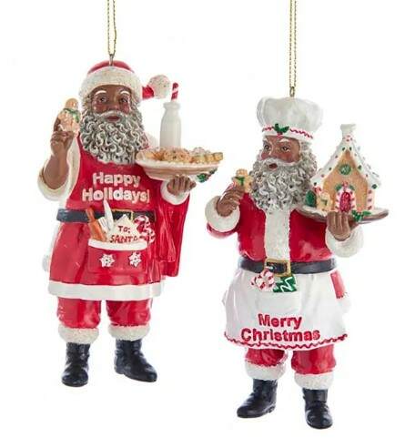 Item 104583 African American Santa Chef Ornament
