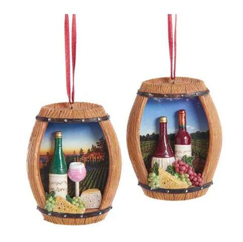 Item 104588 Wine Barrel Ornament