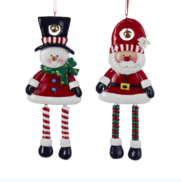 Item 104612 Dangle Leg Snowman/Santa Ornament