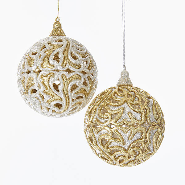 Item 104645 Gold/Silver Ball Ornament