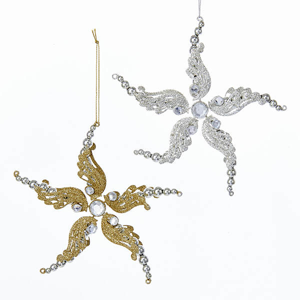 Item 104648 Silver/Gold Snowflake Ornament