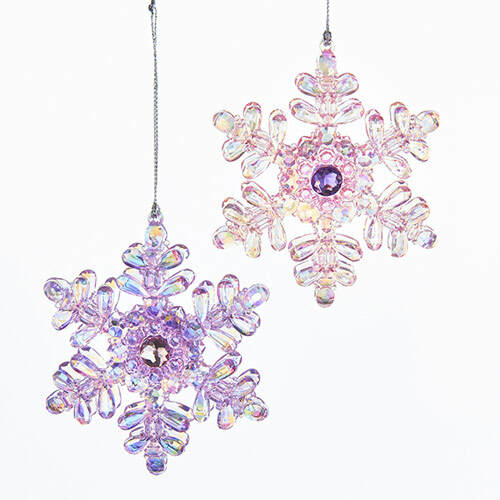 Item 104766 Sugar Plum Pink/Lavender Snowflake Ornament