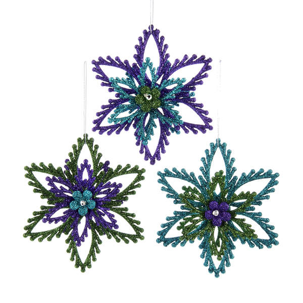 Item 104873 Green/Purple/Blue Snowflake Ornament