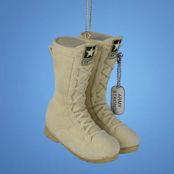 Item 104974 U.S. Army Flocked Combat Boots Ornament