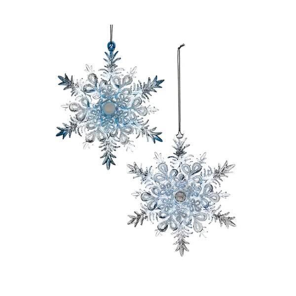 Item 105084 Blue/Clear Snowflake Ornament