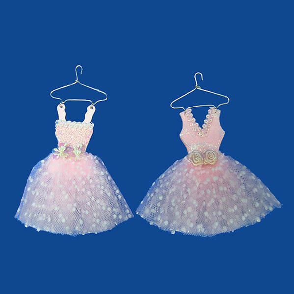 Item 105127 Pink Ballet Dress With Beads Ornament