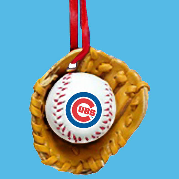 Item 105204 Chicago Cubs Baseball In Glove Ornament