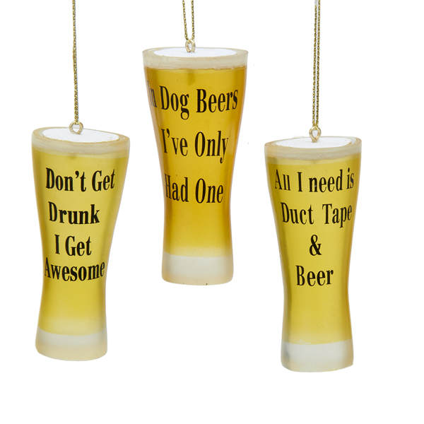 Item 105507 Beer Glass With Saying Ornament