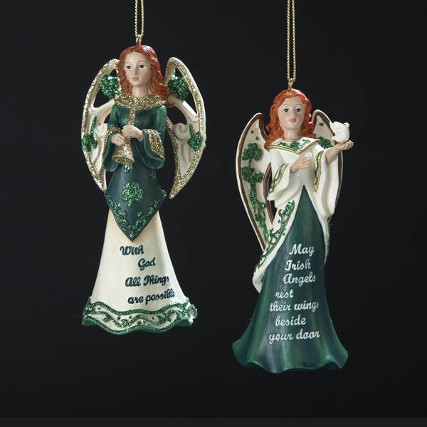 Item 105741 Irish Angel With Saying Ornament 