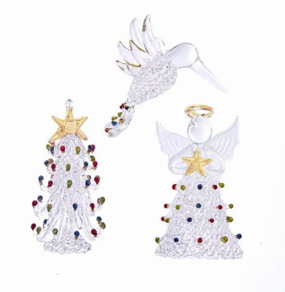 Item 105831 Spun Glass Angel/Tree/Bird Ornament